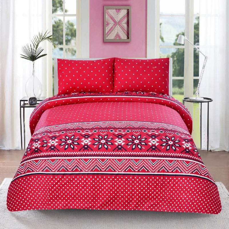 3 PCs Queen Quilt Cover-AP0547 Red