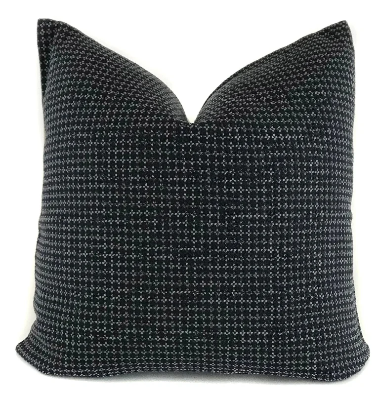 Black and White Woven Pillow Cover