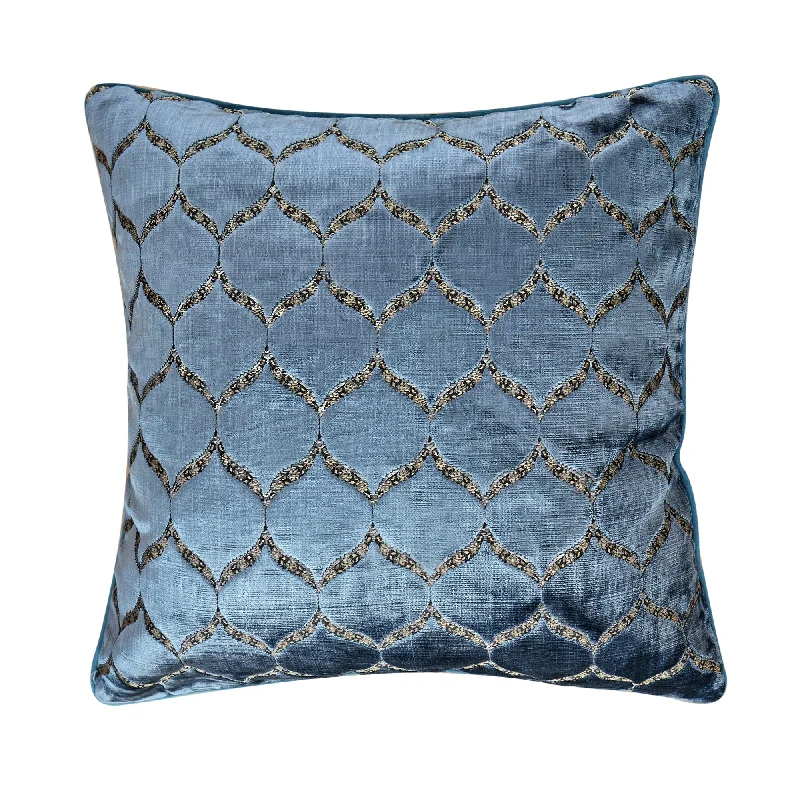 Blue Geometric Pattern Pillow