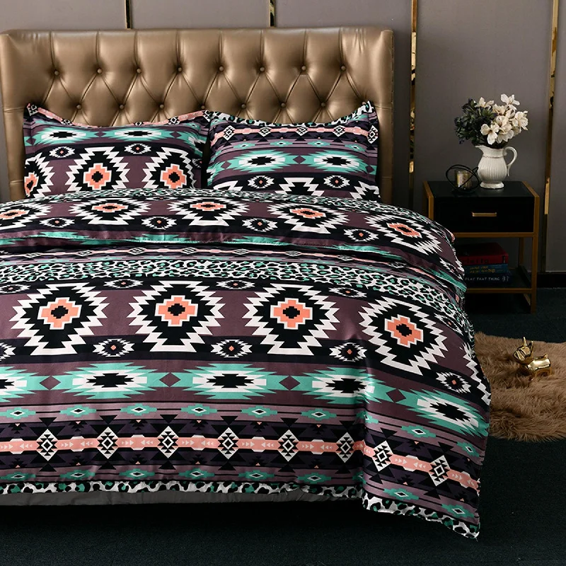 Bohemian Duvet Cover Set Boho Bedding, Hippie Dorm Bedding with Pillowcase