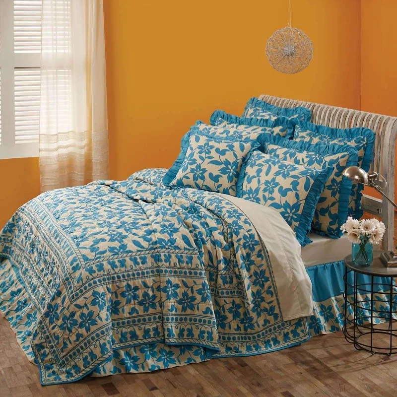 Briar Azure King Quilt 105Wx95L VHC Brands