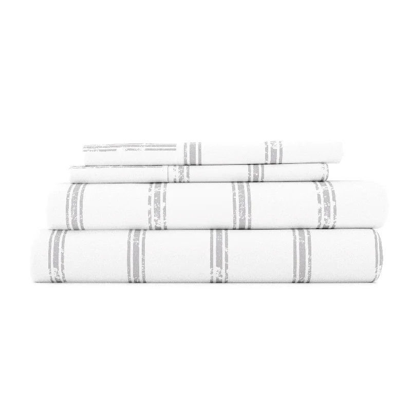 Distressed Line Pattern 4-Piece Sheet Set