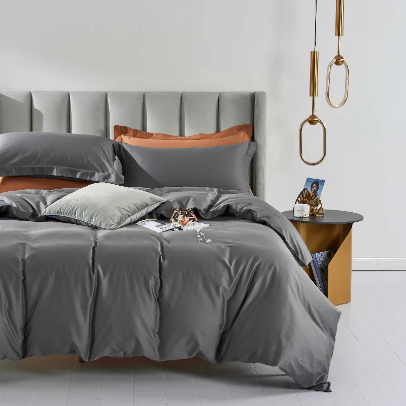 100% Long-Staple Cotton 3 PCS Duvet Cover Set - Classic Gray