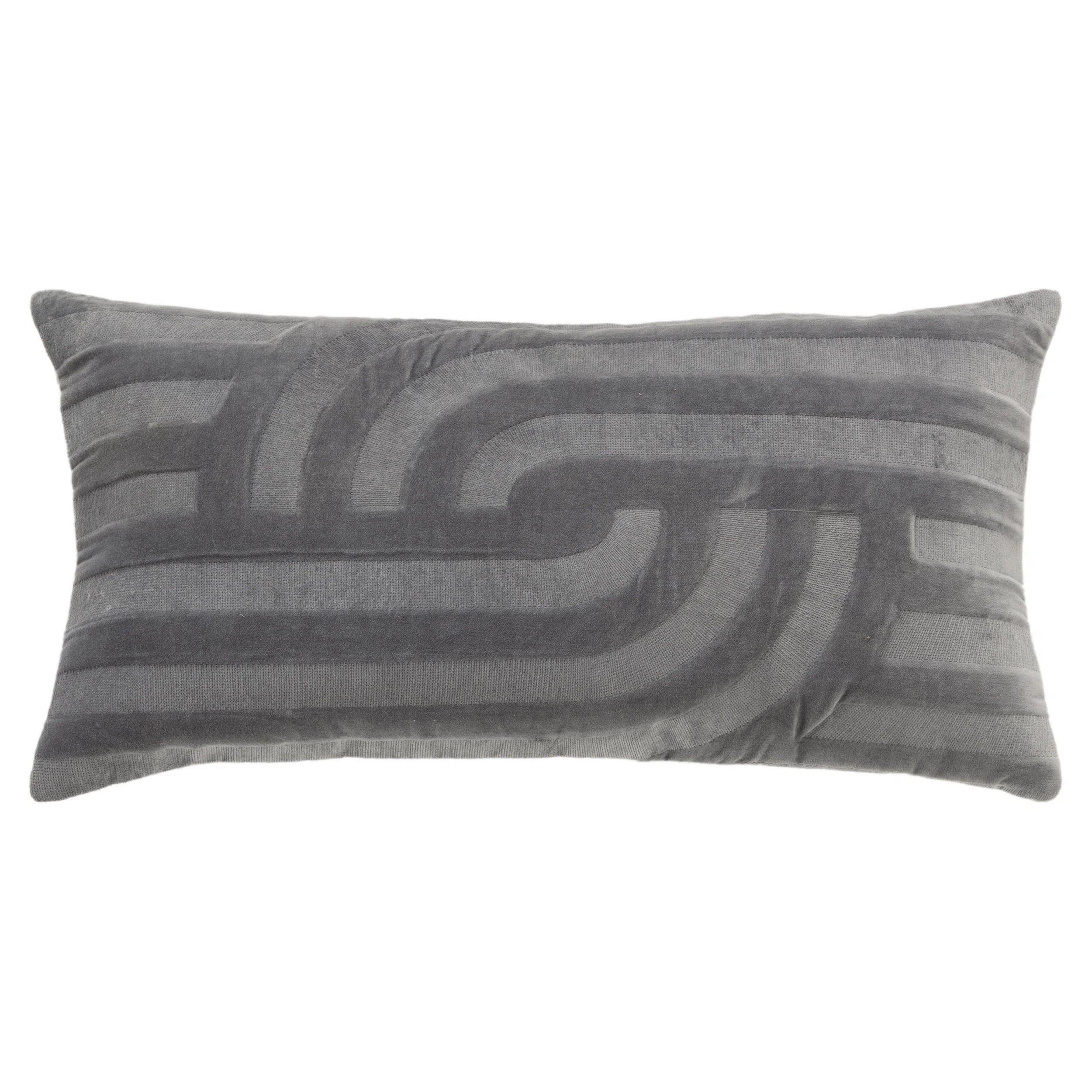 Emy Embroidered Abstract Lumbar Pillow Covers With Insert