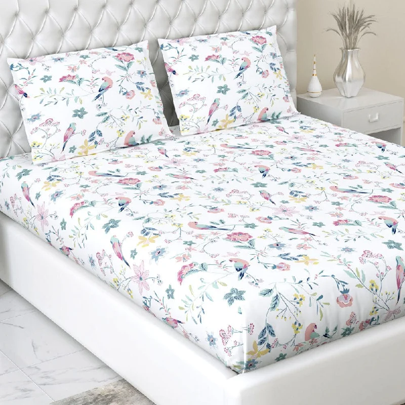 Exotic Wings, 100% Cotton King Bedsheet, 186 TC