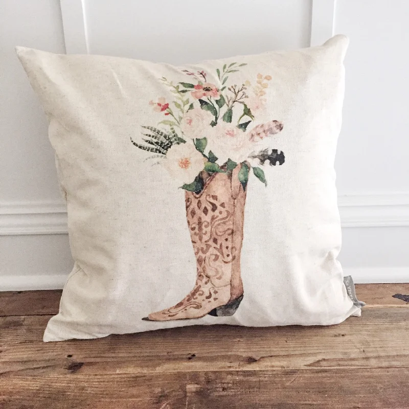 Floral Boot Pillow Cover