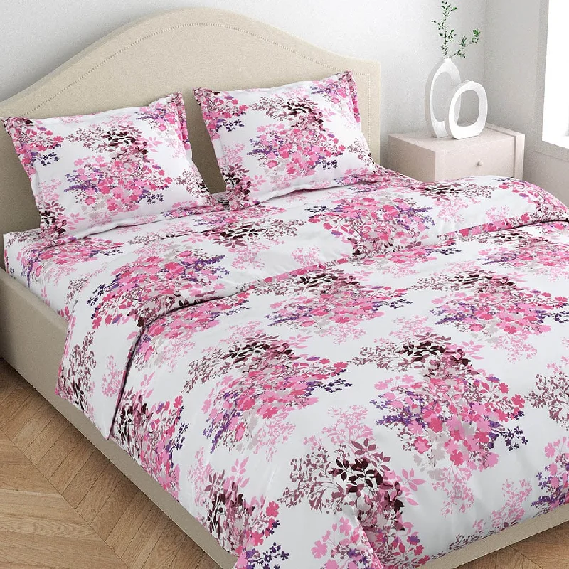 Greek Garden Romance 100% Cotton Single Fitted Bedsheet, 186 TC