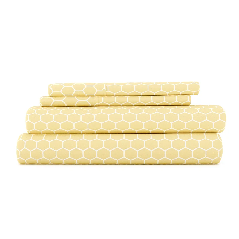 Honeycomb Pattern 4-Piece Sheet Set