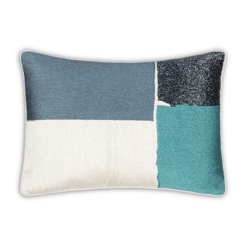 Jade Blue Mulitcolor Lumbar Pillow