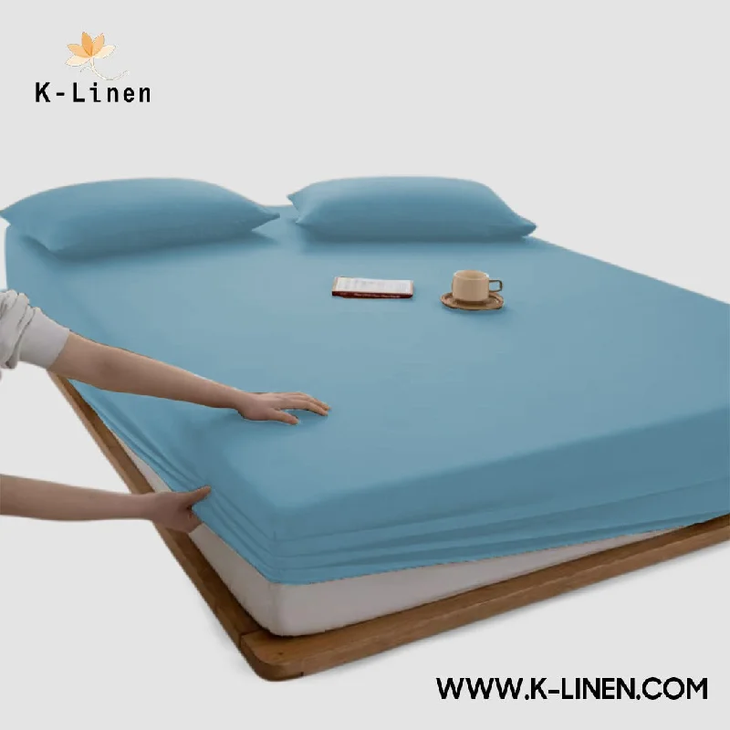 Jersey Bed Fitted Sheet - Sky Blue