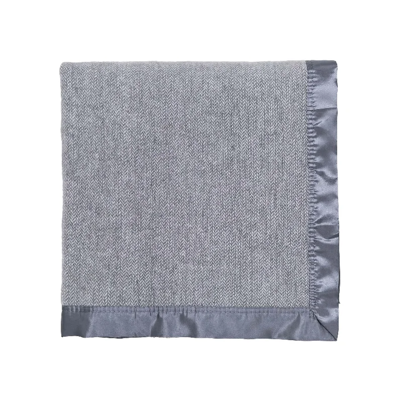 Lewin Wool Herringbone Woven Throw, Storm Grey