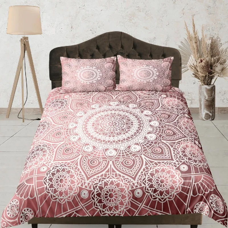 Mandala Bohemian Duvet Cover Set Colorful Bedspread, Dorm Bedding with Pillowcase