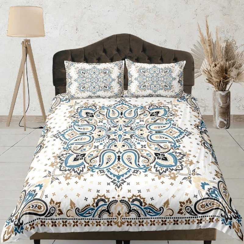 Mandala Bohemian Duvet Cover Set Colorful Bedspread, Dorm Bedding with Pillowcase