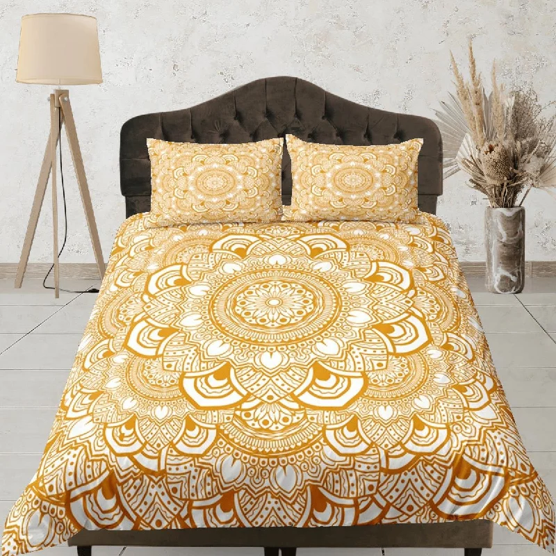 Mandala Duvet Cover Set Boho Bedding, Hippie Dorm Bedding & Pillowcase, Single Bed