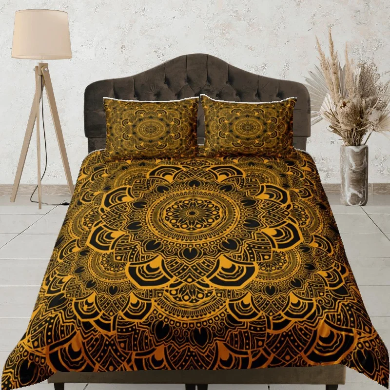 Mandala Duvet Cover Set Boho Bedding, Hippie Dorm Bedding & Pillowcase, Single Bed