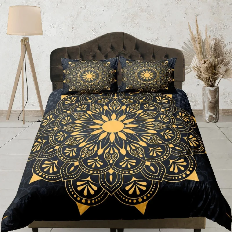 Mandala Duvet Cover Set Boho Bedding, Hippie Dorm Bedding & Pillowcase, Single Bed