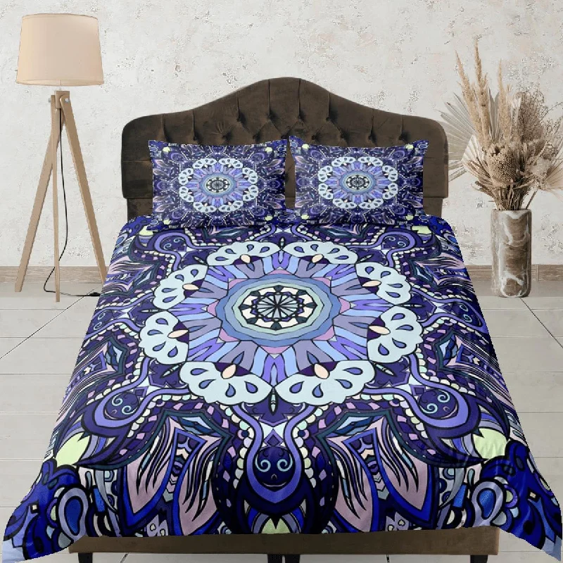 Mandala Duvet Cover Set Boho Bedding, Hippie Dorm Bedding & Pillowcase, Single Bed