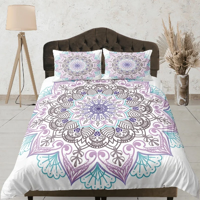 Mandala Duvet Cover Set Boho Bedding, Hippie Dorm Bedding & Pillowcase, Single Bed