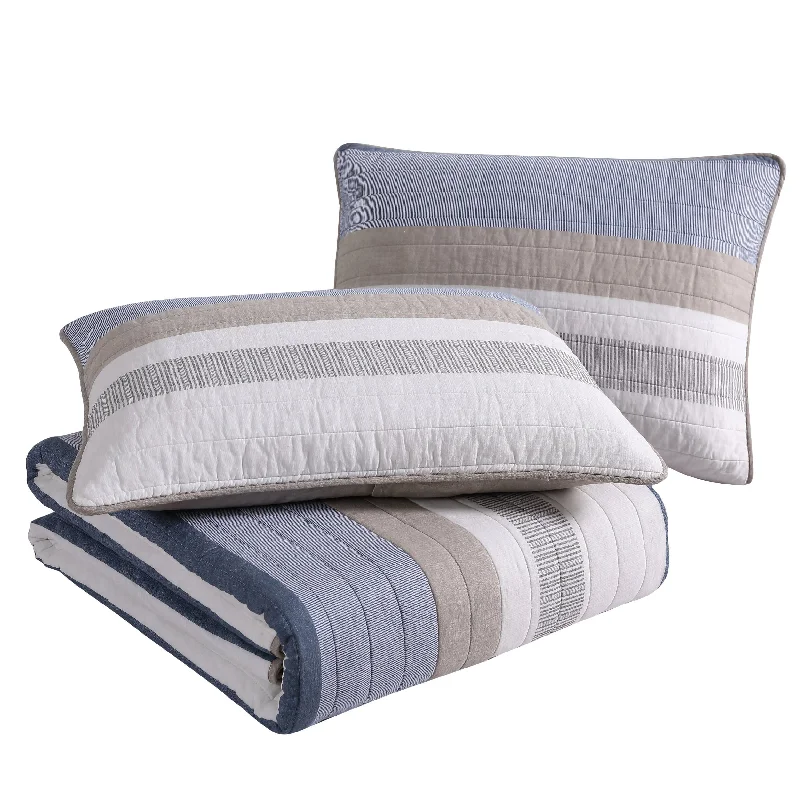 Nautica Galewood Beige Twin Quilt-Sham Set