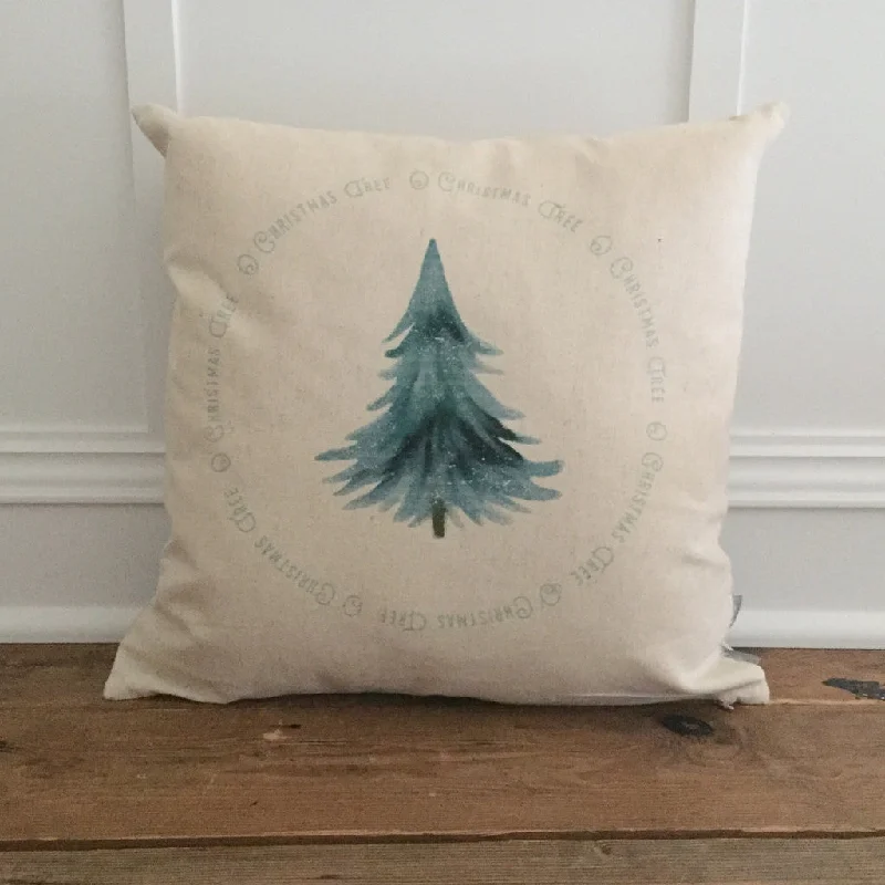 O Christmas Tree Circle Pillow Cover