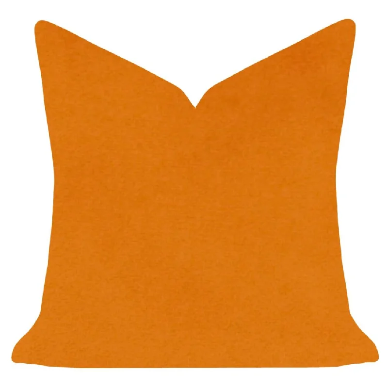 Orange 22x22 Solid Velvet Pillow