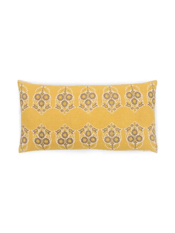 Parakeets Yellow/Slate Lumbar Pillow