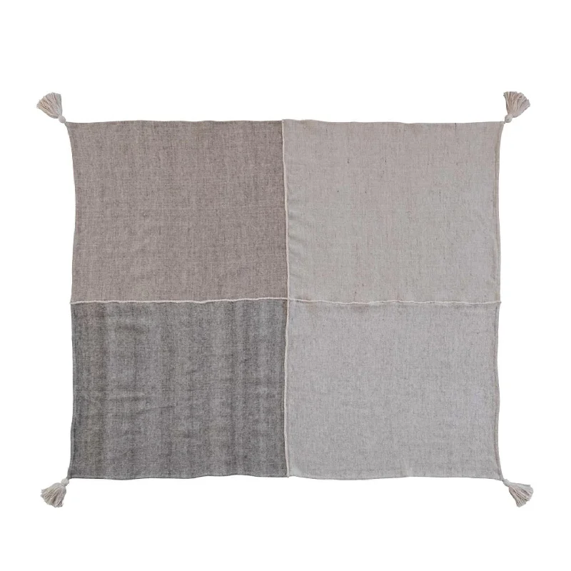 Patchwork Throw Blanket In Grey