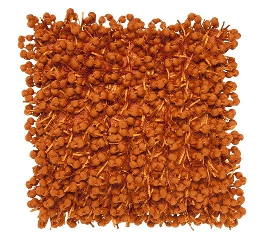 Pompom Woven Orange Pillow