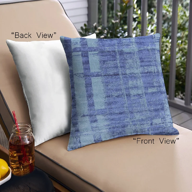 Mid-Century Modern Urban Indoor Outdoor Square Blue Throw Pillow, 18 inch by 18 inch, pwurb2798