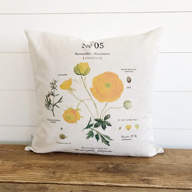 Ranunculus Botanical Pillow Cover