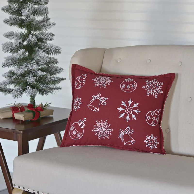 Snow Ornaments Pillow 14x18