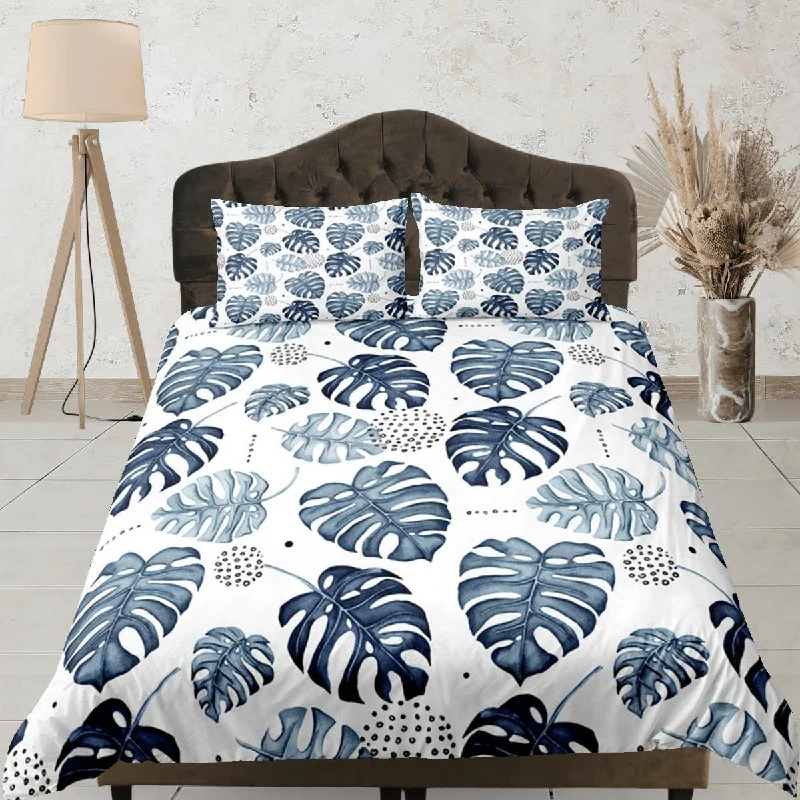 Tropical Duvet Cover Set Green, Bedspread Dorm Bedding Set, Summer Bedroom