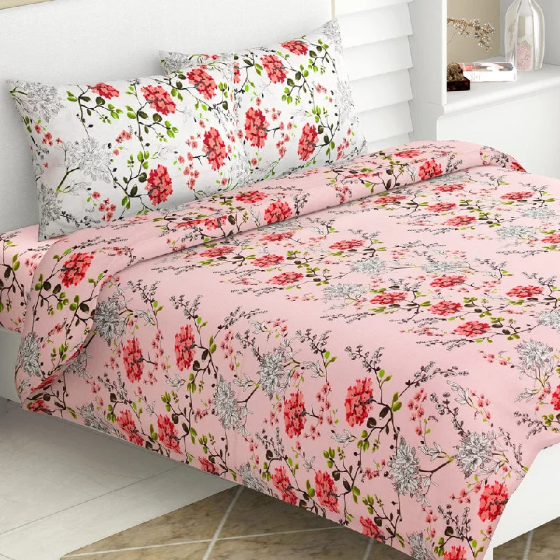 Victorian Summer Dream, 100% Cotton Double Size Bedsheet, 186 TC