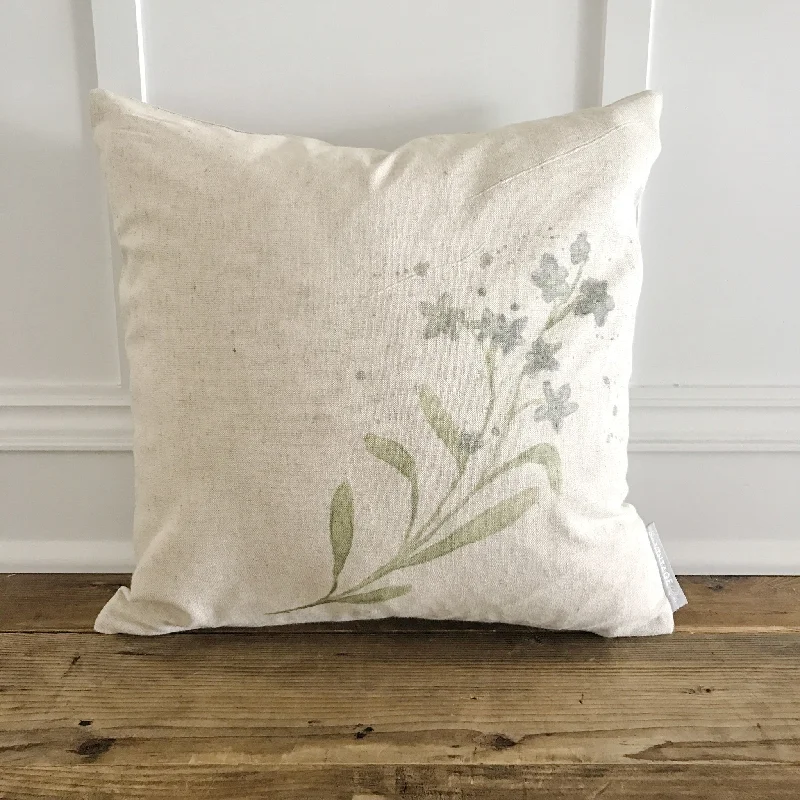 Watercolor Forget-Me-Nots Pillow Cover