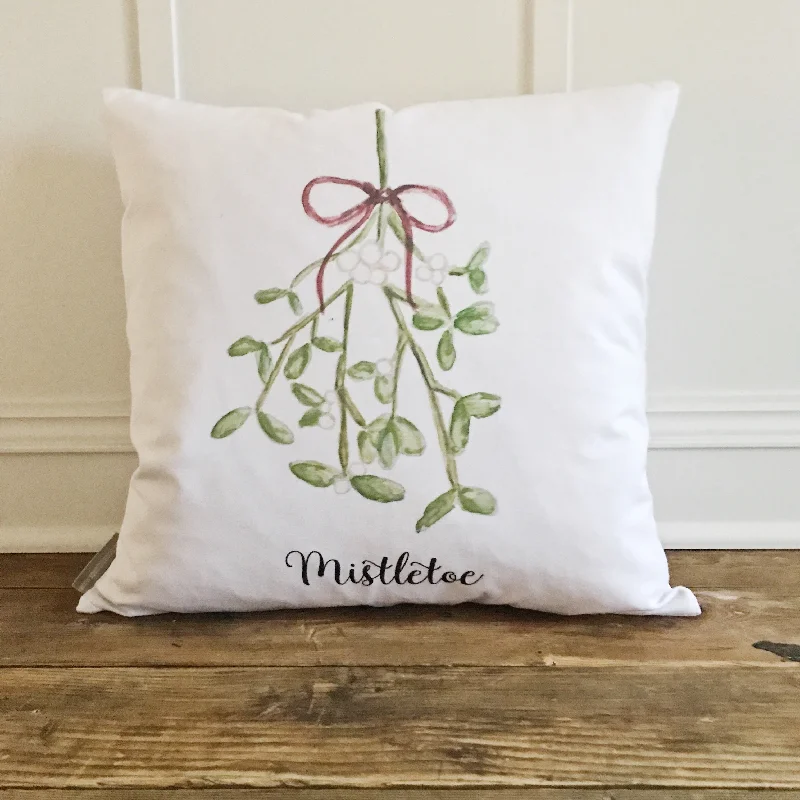 Watercolor Mistletoe Pillow Cover