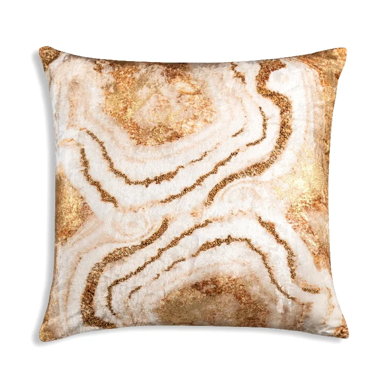 Zer Beige Velvet Pillow